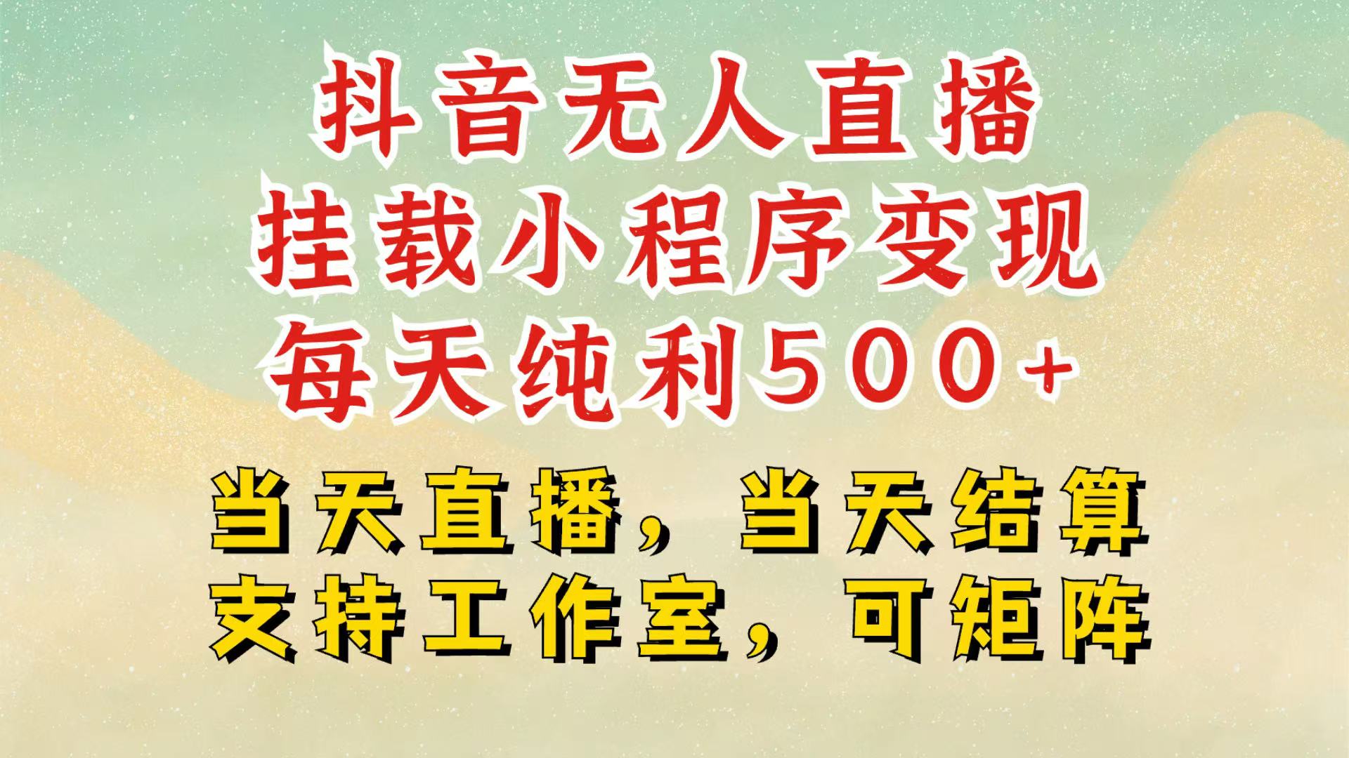 抖音无人挂机项目，轻松日入500+,挂载小程序玩法，不违规不封号，有号的一定挂起来-三六网赚