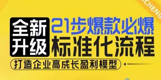 21步爆款必爆标准化流程，全新升级，打造企业高成长盈利模型-三六网赚