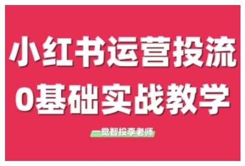 小红书运营投流，小红书广告投放从0到1的实战课，学完即可开始投放-三六网赚