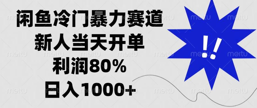 （13660期）闲鱼冷门暴力赛道，新人当天开单，利润80%，日入1000+-三六网赚