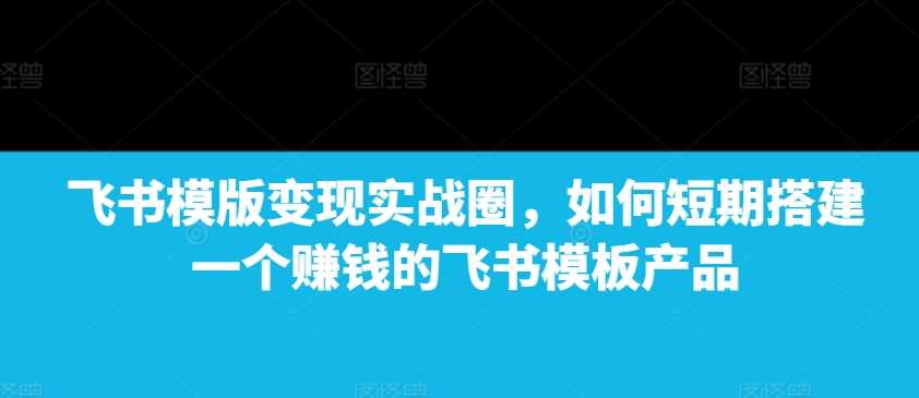 飞书模版变现实战圈，如何短期搭建一个赚钱的飞书模板产品-三六网赚