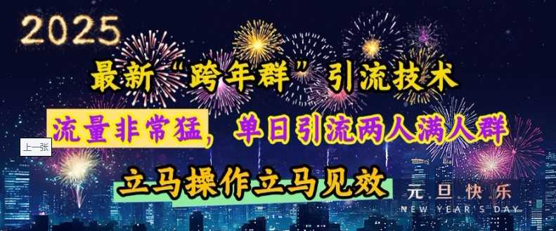 最新“跨年群”引流，流量非常猛，单日引流两人满人群，立马操作立马见效【揭秘】-三六网赚