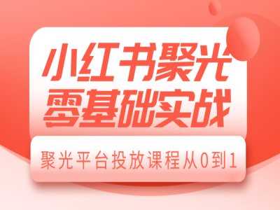 小红书聚光零基础实战，聚光平台投放课程从0到1-三六网赚