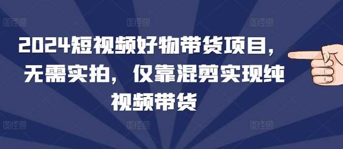 2024短视频好物带货项目，无需实拍，仅靠混剪实现纯视频带货-三六网赚