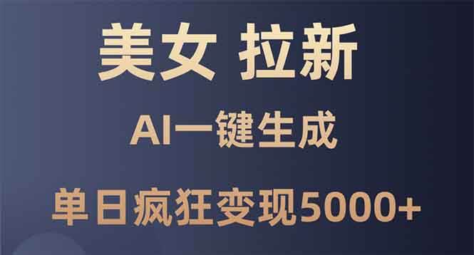 （13866期）美女暴力拉新，通过AI一键生成，单日疯狂变现5000+，纯小白一学就会！-三六网赚