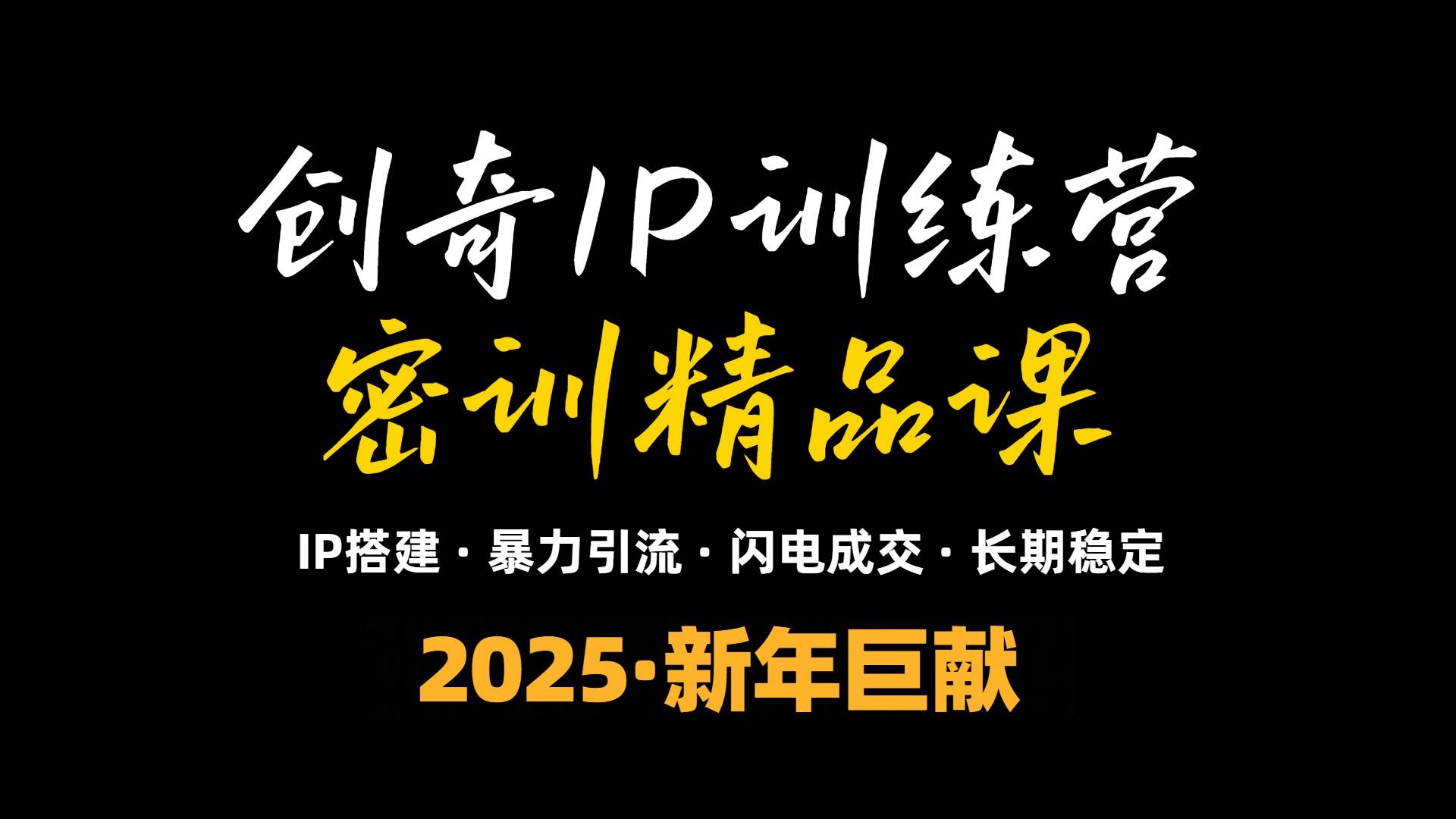 （13898期）2025年“知识付费IP训练营”小白避坑年赚百万，暴力引流，闪电成交-三六网赚