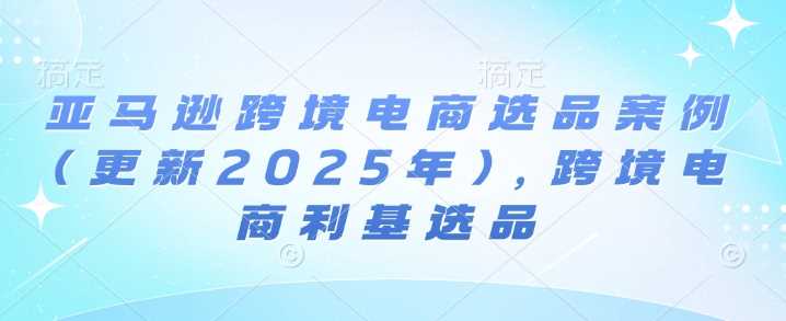 亚马逊跨境电商选品案例(更新2025年)，跨境电商利基选品-三六网赚