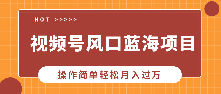 视频号风口蓝海项目，中老年人的流量密码，操作简单轻松月入过万-三六网赚