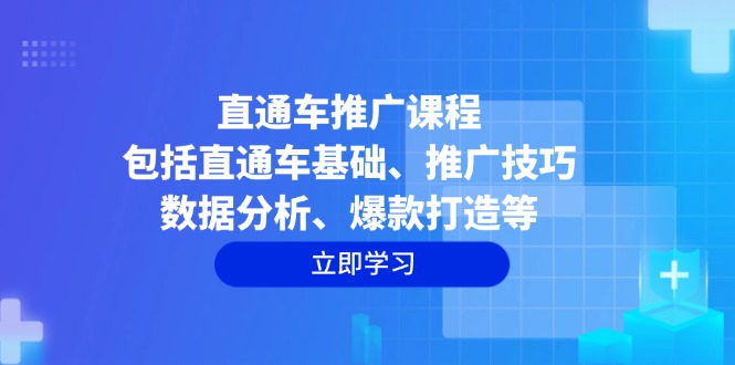 直通车推广课程：包括直通车基础、推广技巧、数据分析、爆款打造等-三六网赚